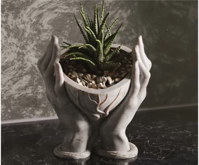Heart hand vase